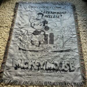 Northwest x Disney Steamboat Willie Woven Blanket Tapestry 63x49 EUC